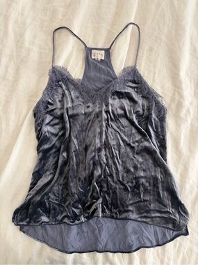 CAMI NYC The Racer Velvet Cami steel grey/blue sz S